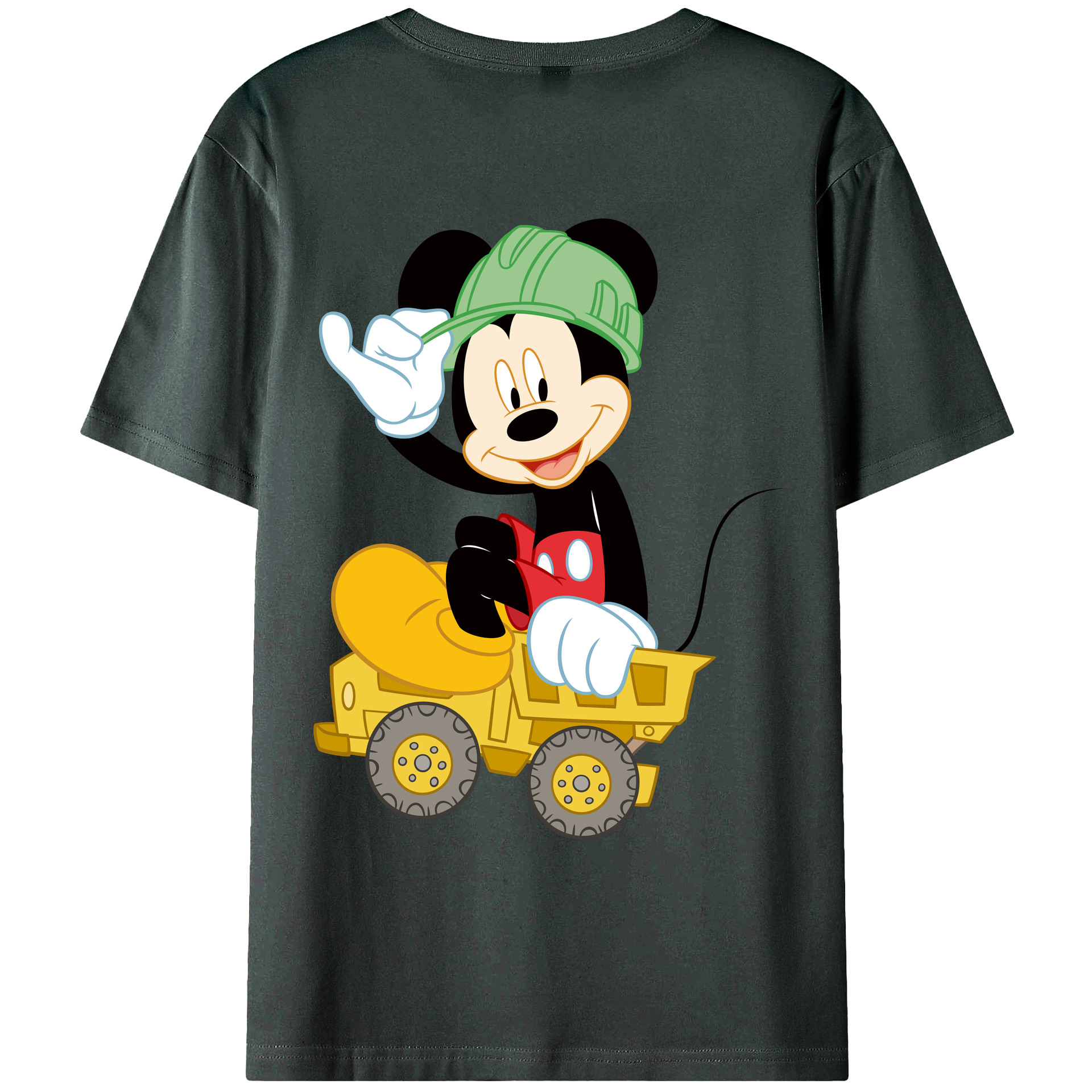 ミッキーマウス Mickey Mouse 綿100％ メンズ半袖Tシャツ（バックプリント） 通気性